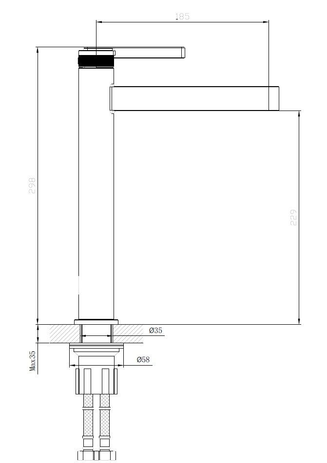 Смеситель для раковины высокий DQ Bonn браш.роз.золото (DA1702033), артикул DA1702033