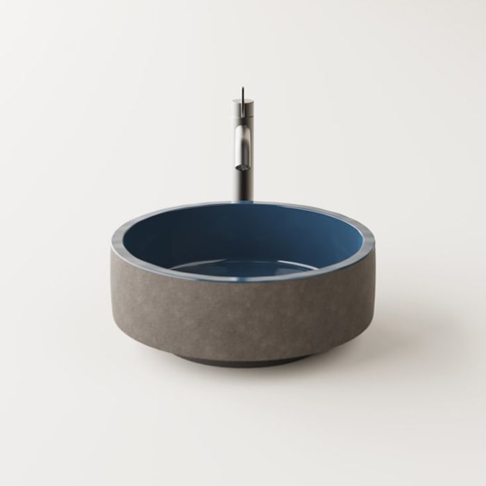 AGAPE CENOTE Раковина Ø420х182 мм., для установки на столешницу, цвет снаружи Dark clay, внутри Blue AGAPE CENOTE Раковина Ø420х182 мм., для установки на столешницу, цвет снаружи Dark clay, внутри Blue