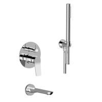 Bongio GIO2 Смеситель для ванны скрытого монтажа с изливом 206мм и ручной лейкой цвет: хром (без встраив части 9763 )