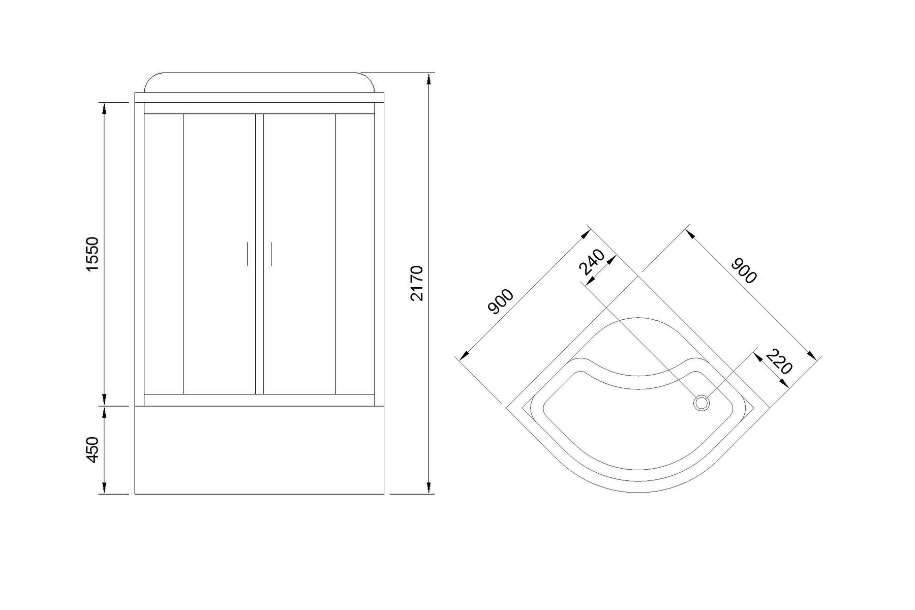 Душевая кабина Royal Bath RB 90BK6-BT-CH (черное/прозрачное) Душевая кабина Royal Bath RB 90BK6-BT-CH (черное/прозрачное)