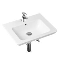 Комплект 4 в 1 Lavinia Boho Bathroom Sink 21510390, врезная фарфоровая раковина 60 см, смеситель с донным клапаном, латунный сифон, угловые вентили 2 шт.