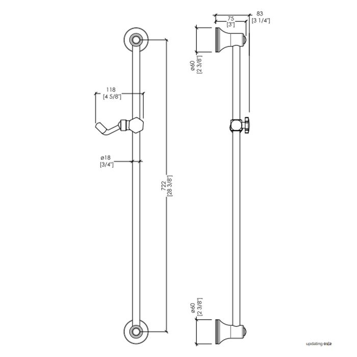 Devon&Devon Austin Душевая штанга, цвет светлое золото