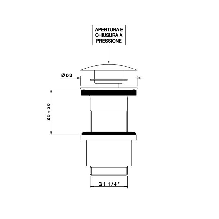 Nicolazzi Scarichi Донный клапан свободного слива 1”1/4,без перелива, цвет  бронза