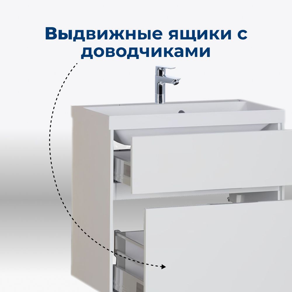 Тумба под раковину Aquanet Латина 60 белый (2 ящика) Тумба под раковину Aquanet Латина 60 белый (2 ящика)