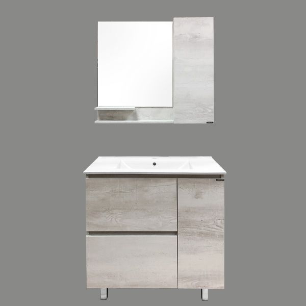 Зеркало со шкафом Comforty Верона 90 4136714 Дуб белый