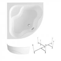 Комплект 3 в 1 Lavinia Boho Aveo S2-37040140, акриловая ванна 140x140 см, усиленный металлический каркас с монтажным набором, лицевой экран
