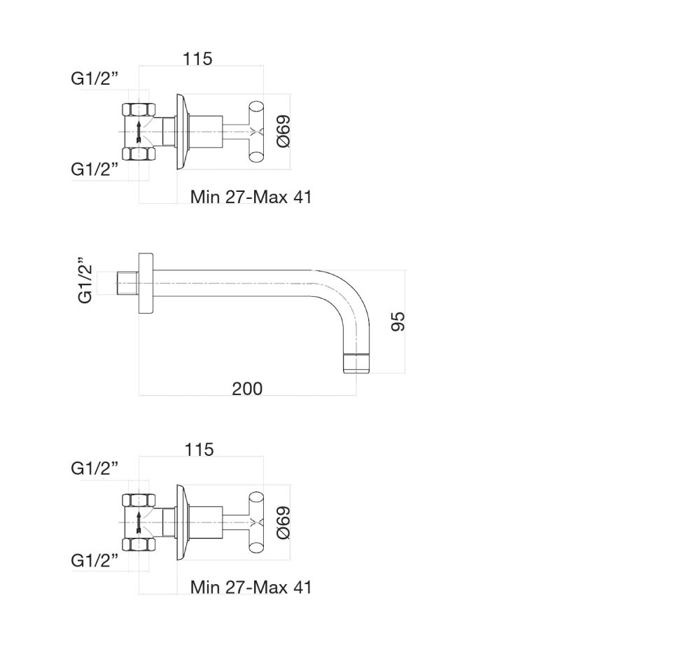 Смеситель для раковины Fiore XT 25CR0527, хром, артикул 25CR0527