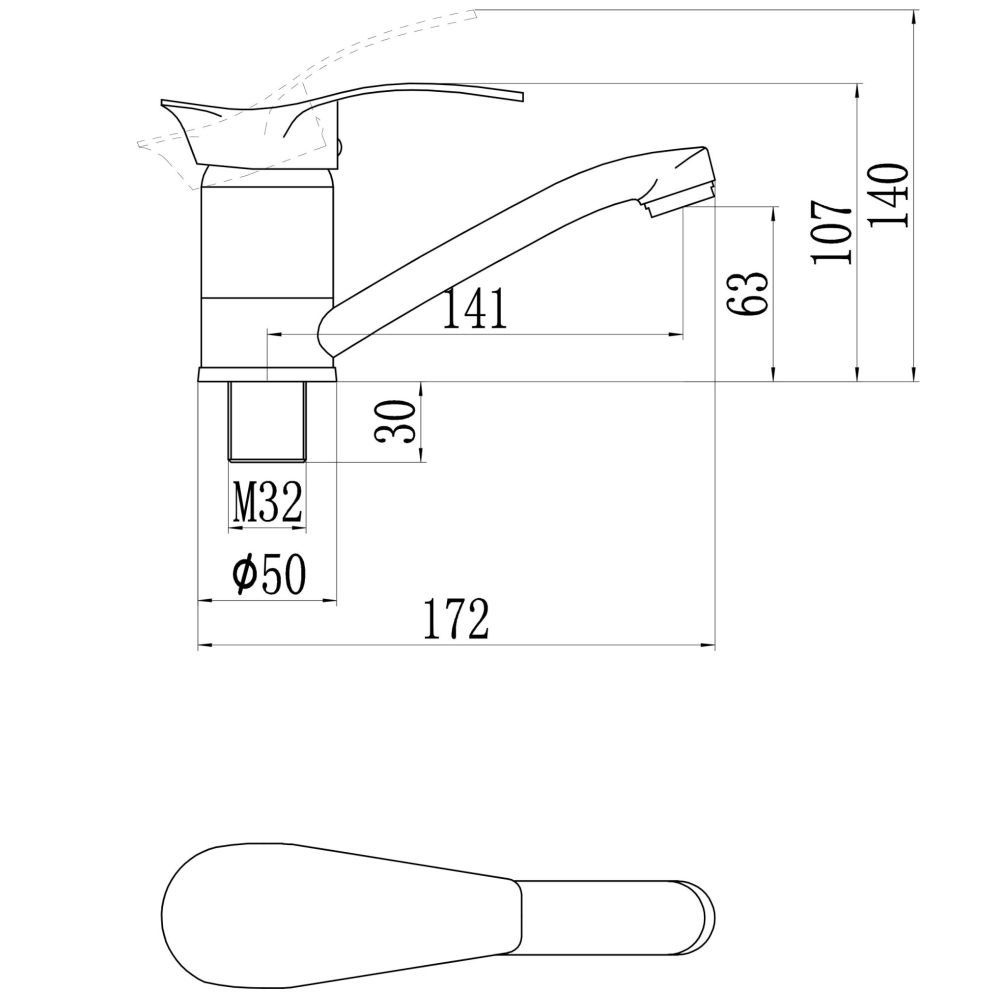 Смеситель для кухни Savol S-T4506, хром, артикул S-T4506