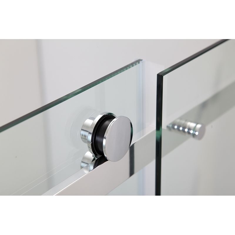 Душевой уголок Black&White Stellar Wind S201-900х900 радиальный профиль Серебристый хром стекло прозрачное