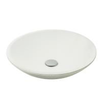 ARENA Раковина накладная круглая D46 см, белая/серебро, ГЛЯНЦЕВАЯ