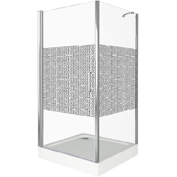 Душевой уголок Good Door Fantasy CR-100-F-CH 100x100 профиль Хром стекло прозрачное с рисунком