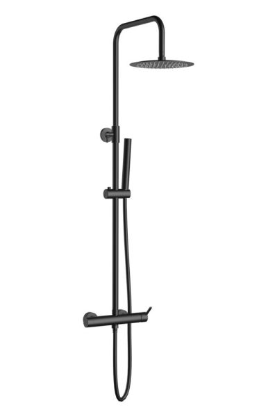 AQG Urban, душевая колонна регулируемая по высоте 95-150 см, cо смесителем, цвет черный матовый