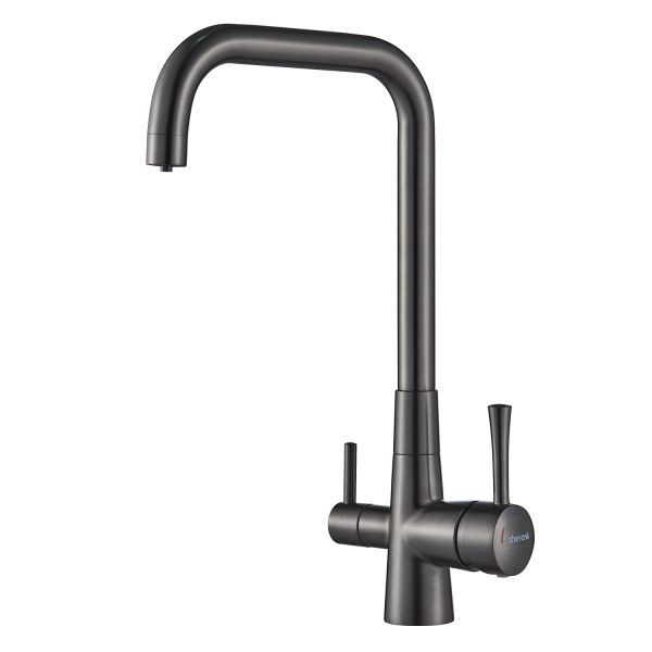 Смеситель для кухни с подключением фильтра Shevanik S528T, оружейная сталь