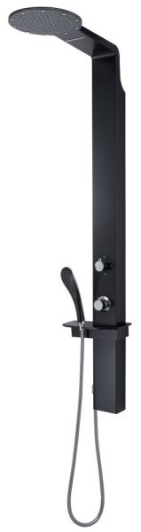 Gedy G-WELLNESS 00, многофункциональная душевая панель с термостатом, цвет черный матовый