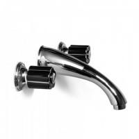 Bongio Fleur Noir Смеситель встраваемый для раковины с изливом 190мм, цвет хром/черный фарфор (комплект-со встраиваемой частью)