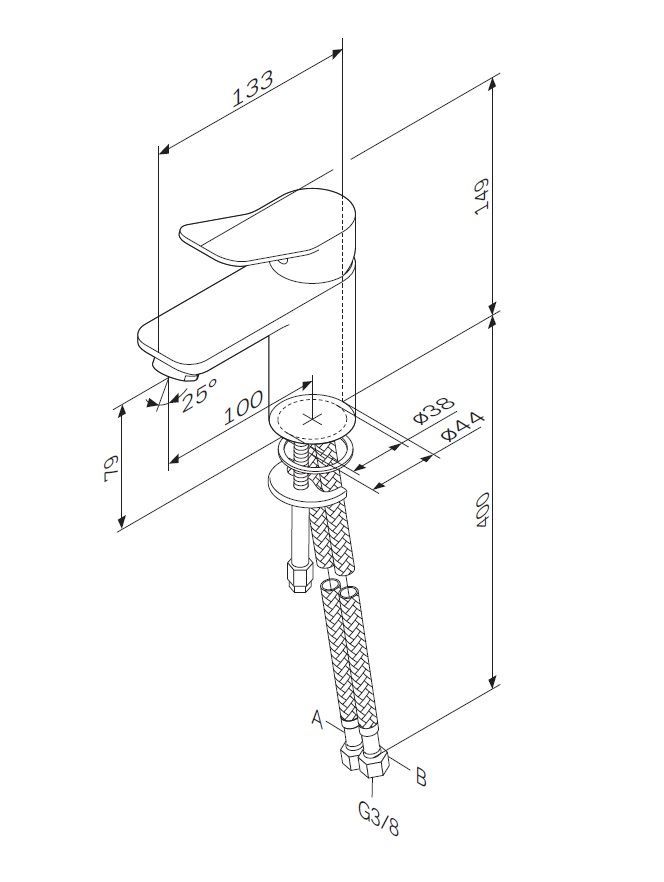 F85A02100 X-Joy, смеситель для умывальника излив 100 мм, хром, шт F85A02100 X-Joy, смеситель для умывальника излив 100 мм, хром, шт