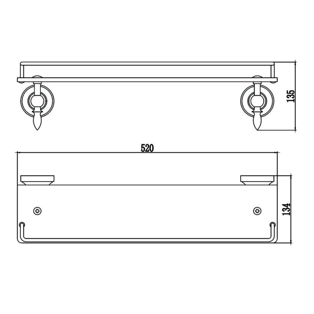 Полка стеклянная Savol S-06891B, золото