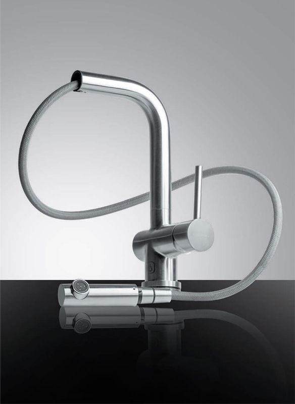 Смеситель для кухни, OMOIKIRI, Koriyama-S, тип открывания воды-однорычажный, тип регулирования воды-керамический картридж, монтаж-на раковину/столешницу, отверстия для монтажа-1, высота, мм-290, вынос излива, мм-220, тип излива-выдвижной, поворотный, вытя