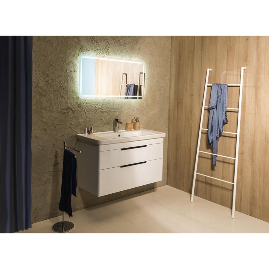 Декоративная лесенка SEGA для интерьера, стальная, 550x1700x70 мм, белый матовый, Sapho