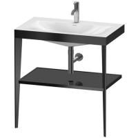 Duravit XViu Консоль напольная, 850x800x480мм с полкой, с раковиной без перелива, 1 отв., цвет: black matt/black high gloss lacquer Duravit XViu Консоль напольная, 850x800x480мм с полкой, с раковиной без перелива, 1 отв., цвет: black matt/black high gloss lacquer