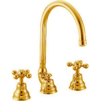 CISAL Arcana Ceramic Смеситель для раковины на 3 отверстия, с донным клапаном, цвет золото