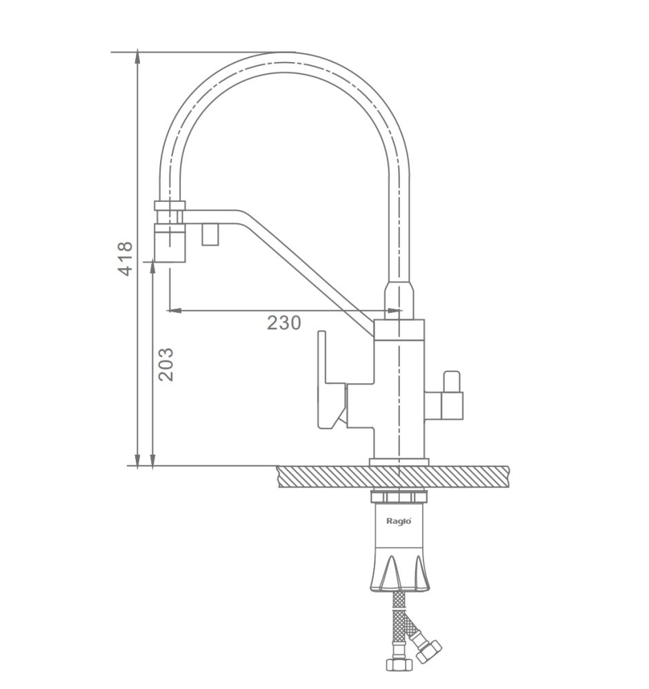 Смеситель для кухни с подключением фильтра Raglo R85.62.06, черный
