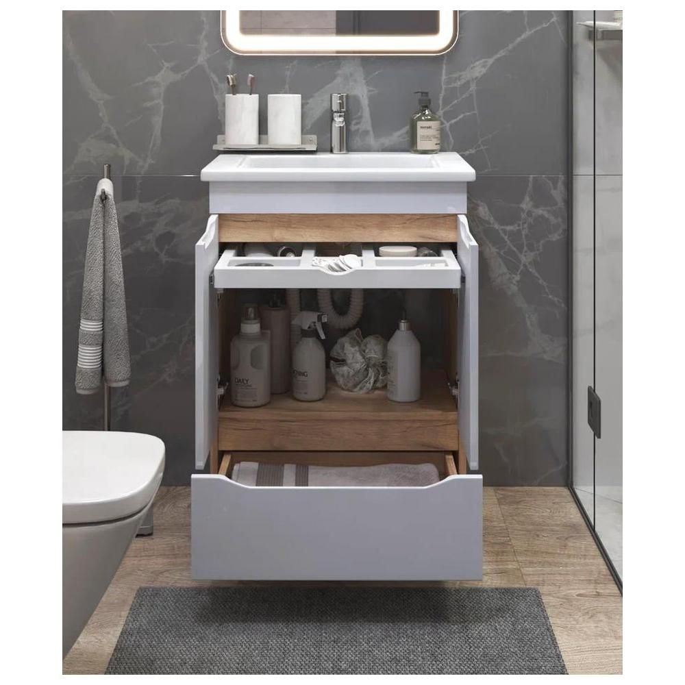 Тумба под раковину напольная VIGO Grani tn.GRI.ELI.60.2D.1Y дуб золотой, 60 см, артикул tn.GRI.ELI.60.2D.1Y дуб золотой