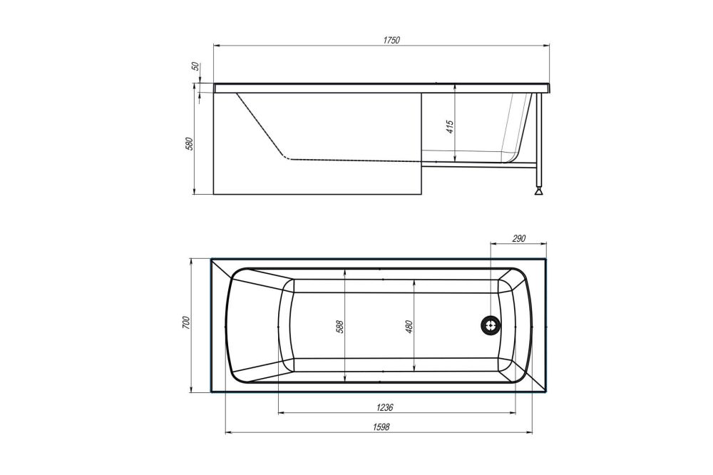 Акриловая ванна Royal Bath  VIENNA RB953506 175x70x58, артикул RB953506