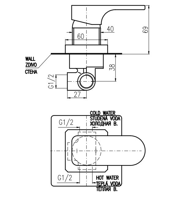 Смеситель для душа Rav Slezak Yukon YU183CB