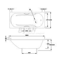 ВАННА чуг. BYON "CHRISTA" - 1800*800*450