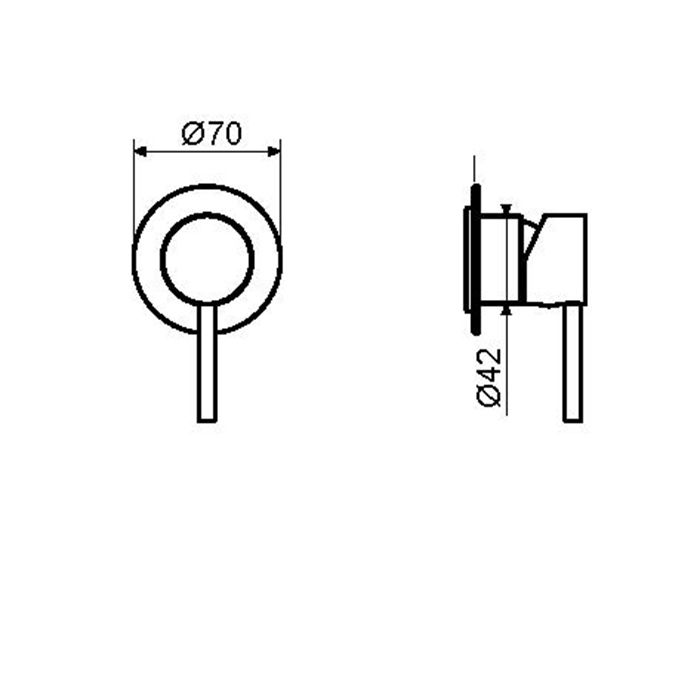 Plumberia Selection IXO Внешняя часть встраиваемого смесителя на 1 вых., накладка диам.70мм, медь брашированная