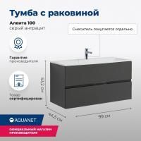 Тумба под раковину Aquanet Алвита 100 серый антрацит Тумба под раковину Aquanet Алвита 100 серый антрацит