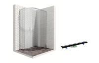 Душевой уголок Ambassador Queen 11011103R-PR2, полукруглый, линейный трап, 120х80