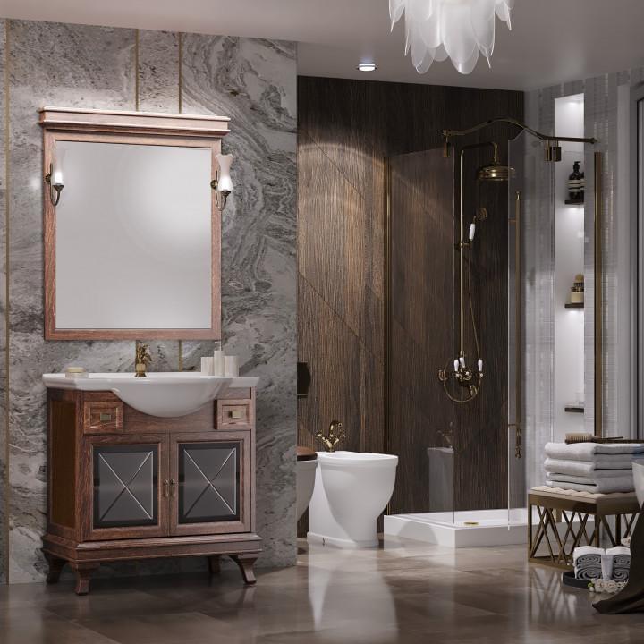 Зеркало Борджи 85 Opadiris Светлый орех