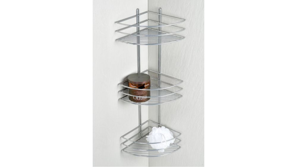 Полка Fixsen угловая трехэтажная цвет серый (FX-710-3), артикул FX-710-3