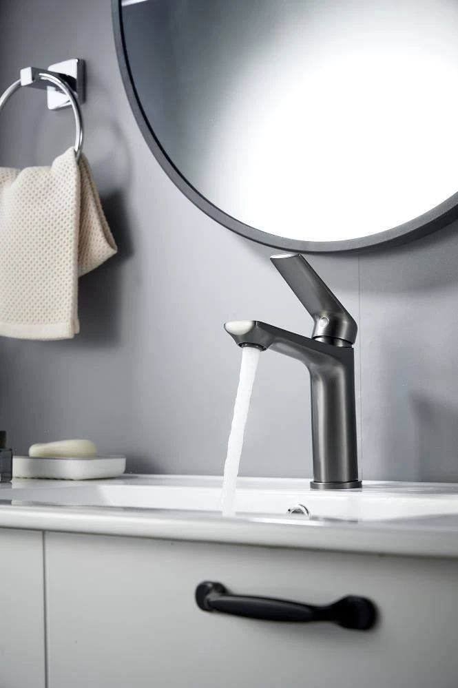 Cмеситель для раковины Knotlor KN-60/GM, оружейная сталь, артикул KN-60/GM