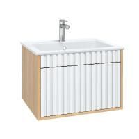 Тумба Onika Дайлер 60 подвесная белая/дуб сонома (ум. Бергамо Нова 60)