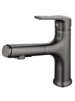 Смеситель для раковины с выдвижным изливом WONZON & WOGHAND, Темный графит (WW-AE4151-BGG)