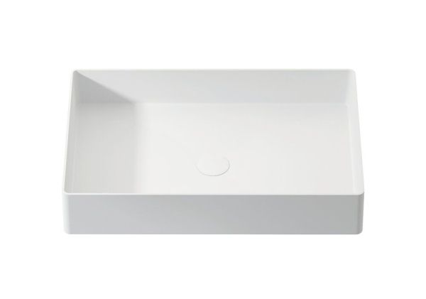Zenon Volga, накладная раковина прямоугольной формы, 60х37х11,5 см, цвет белый матовый