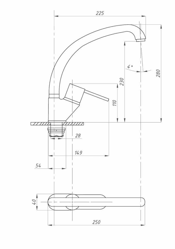 Смеситель для кухни ПСМ-ПРОФСАН PSM-335-008 ПЛЮС тип См-МОЦБА, артикул PSM-335-008