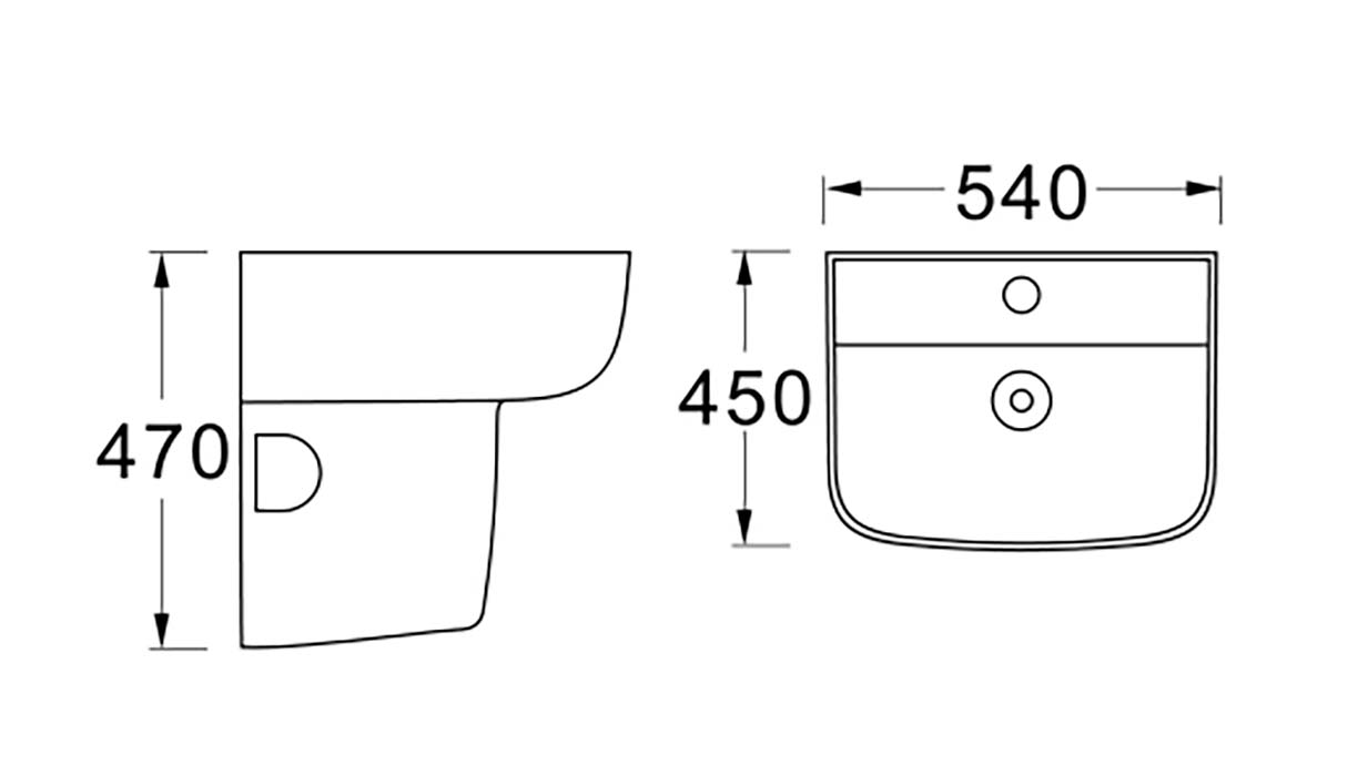 Полупьедестал для раковины AQ5431-00 300*240*340, белый Полупьедестал для раковины AQ5431-00 300*240*340, белый