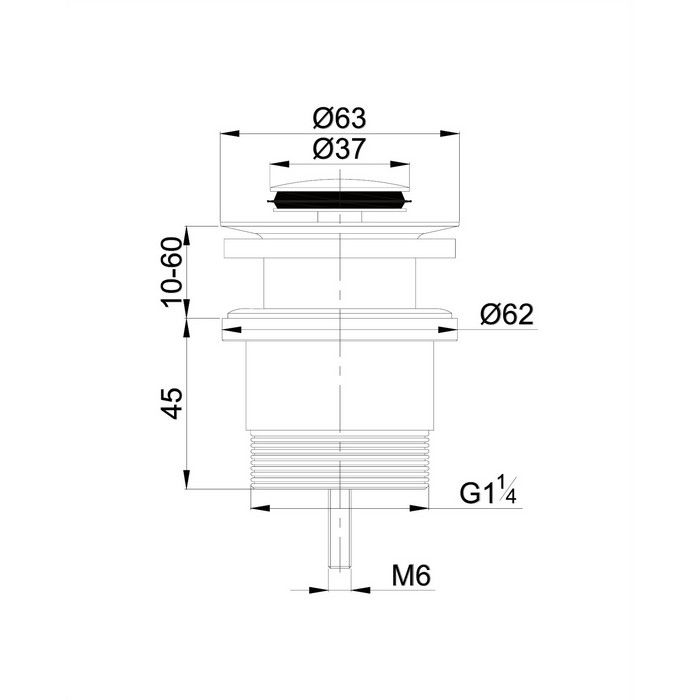 Донный клапан для умывальника, клик-клак A47CR (хром)