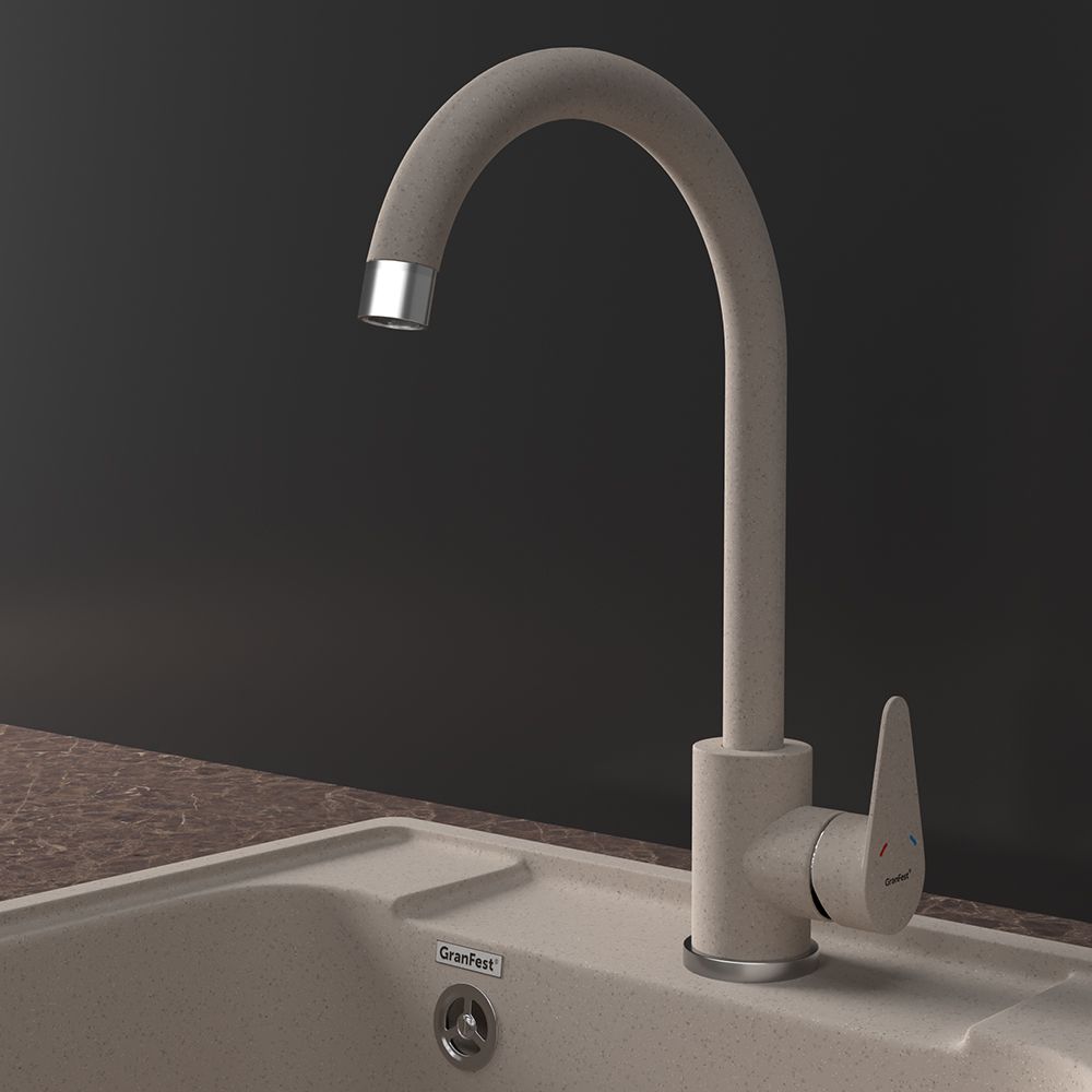 Смеситель для кухни GranFestGF-Z-5412, песочный