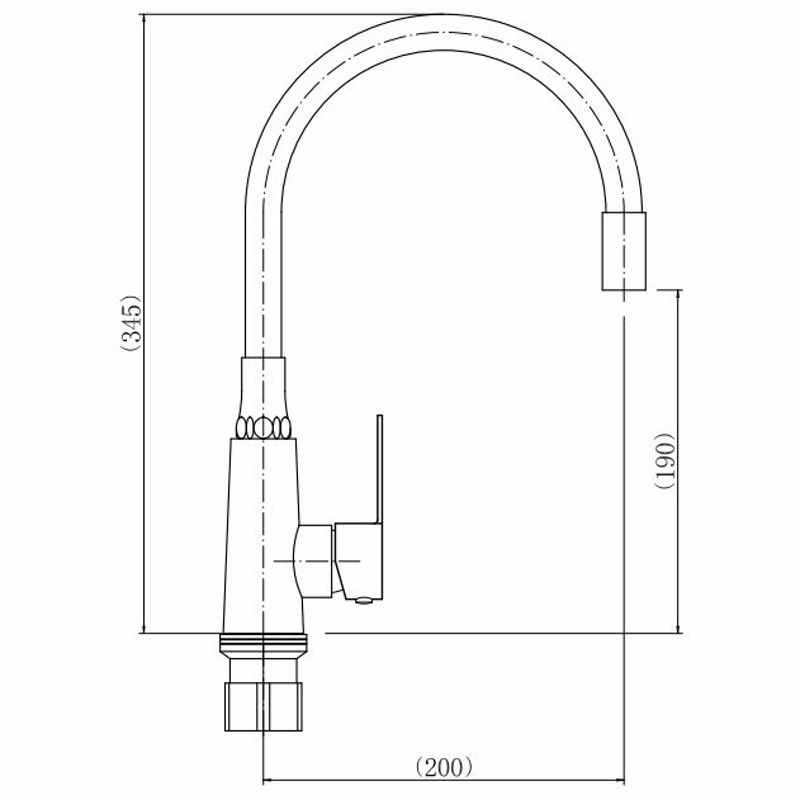 Смеситель для кухни с гибким изливом FASHUN A54301-7, сатин/черный