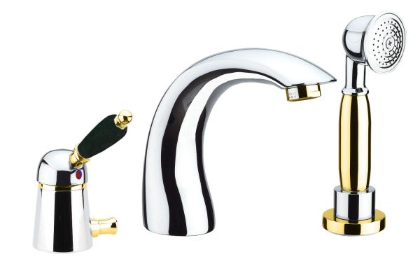 Смеситель на борт ванны Fiore IMPERIAL BLACK 89CO5105, хром/золото