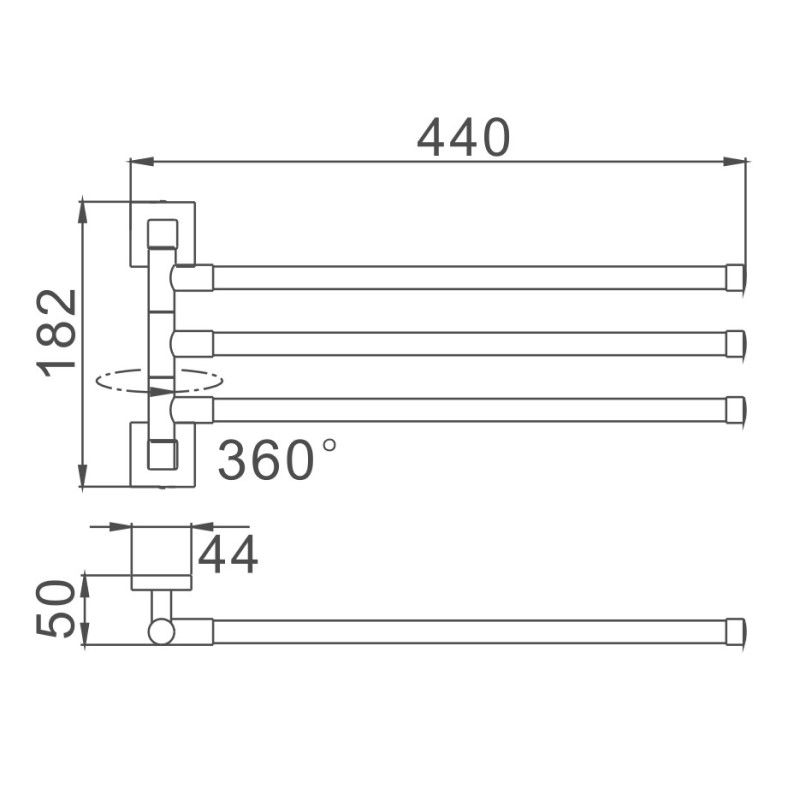 Полотенцедержатель Haiba HB8613, хром
