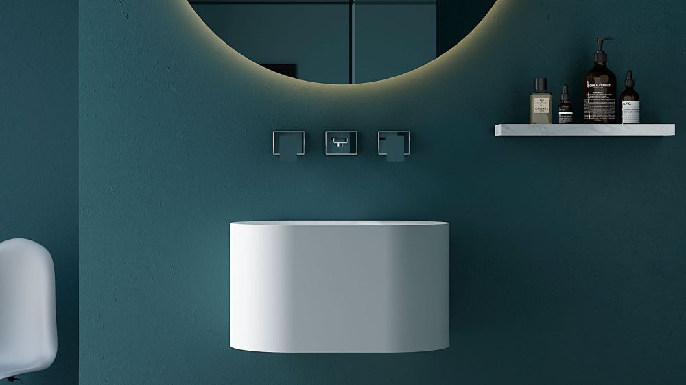 Zenon Guadiana, подвесная раковина закругленной формы, 50х30хh28 см, цвет белый матовый, артикул 4000.000.000.000.39674