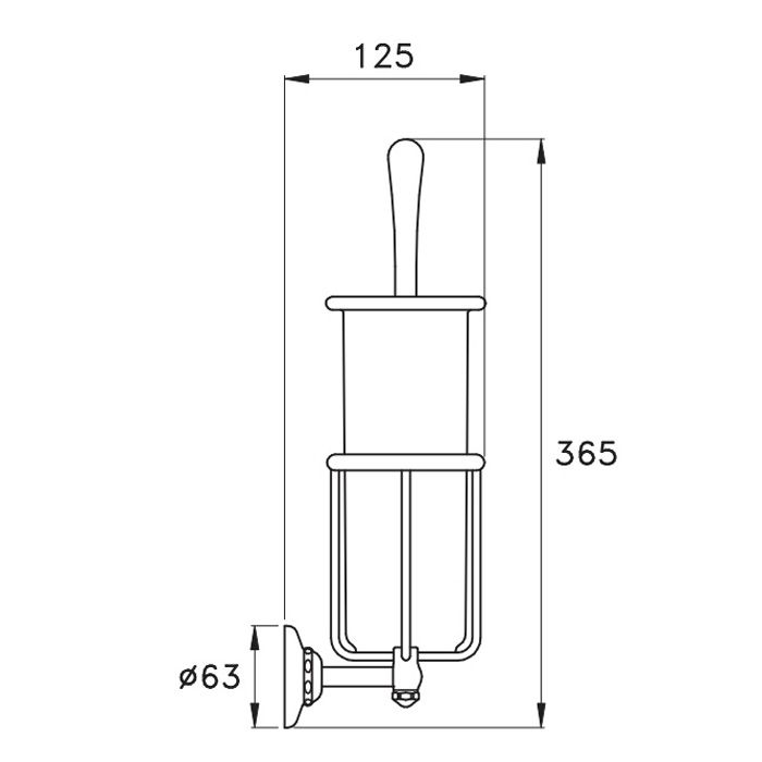 Stella Italica Ершик настенный с керамической колбой 1052 цвет: хром