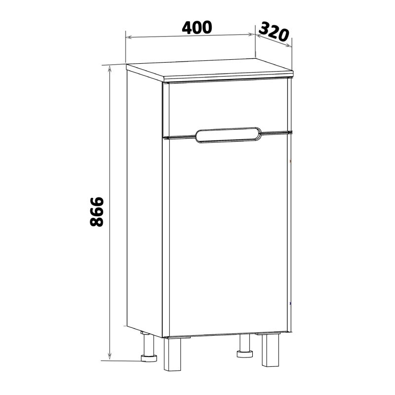 Тумба Runo Парма 40 R 4620750029159 Белый Тумба Runo Парма 40 R 4620750029159 Белый