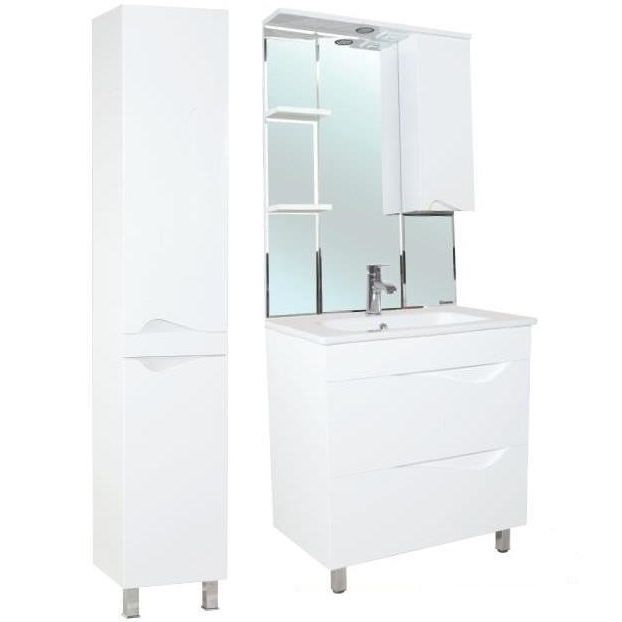 Зеркало со шкафом Bellezza Эйфория 80 R 4916113001017 с подсветкой Белое